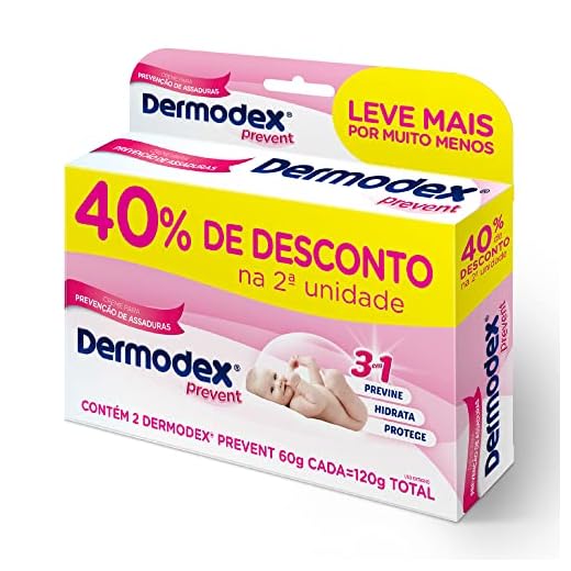 Dermodex Pomada Para Prevenção De Assaduras Prevent - 120G (2X60G) - 40% Na 2ª Unidades