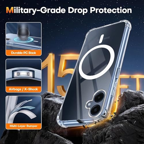 Image of Jkobi Shockproof Crystal-Clear Back Cover for Samsung Galaxy A06 (Magsafe Wireless Support | Drop & Camera Protection | Hard Polycarbonate)