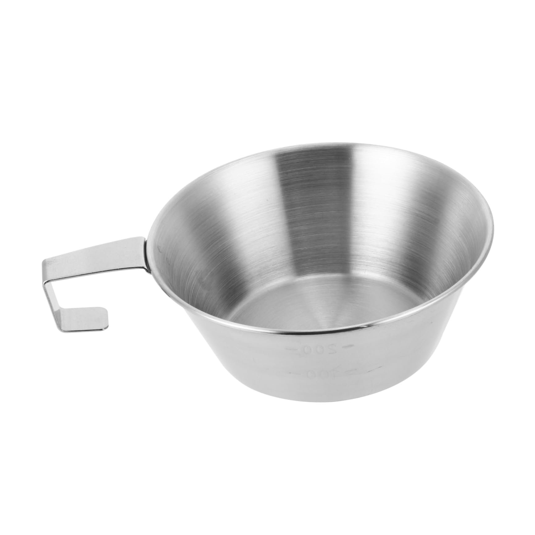 Garneck 1pc Outdoor Stainless Steel Bowl Foldable Handle for Camping Hiking Random Style