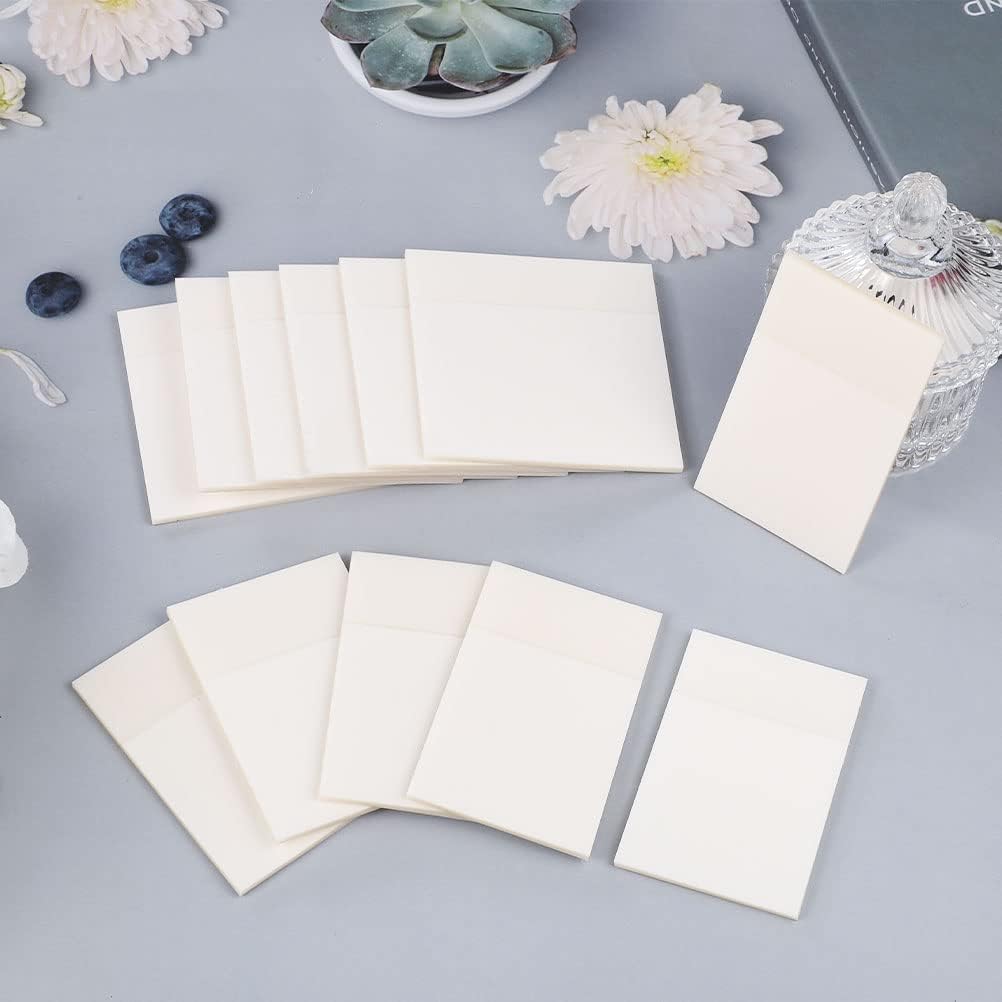 600 Sheets Transparent Sticky Notes, Clear Sticky Notes Waterproof Self-Stick Notes, See Through Translucent Sticky Notes for annotating, 3×3inch, 3×2inch (White)