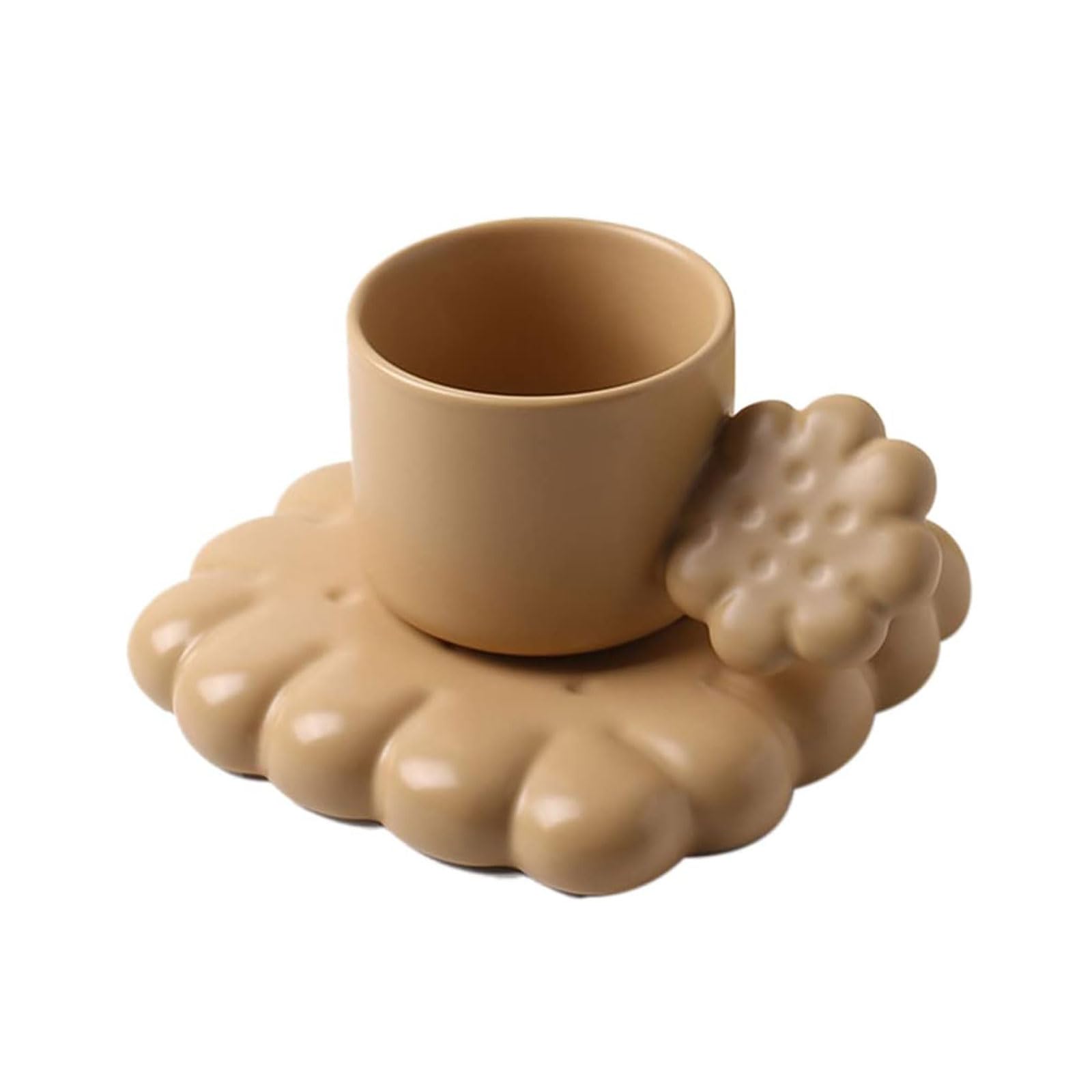 Tasse à thé en céramique avec plateau biscuit pour pause douceur