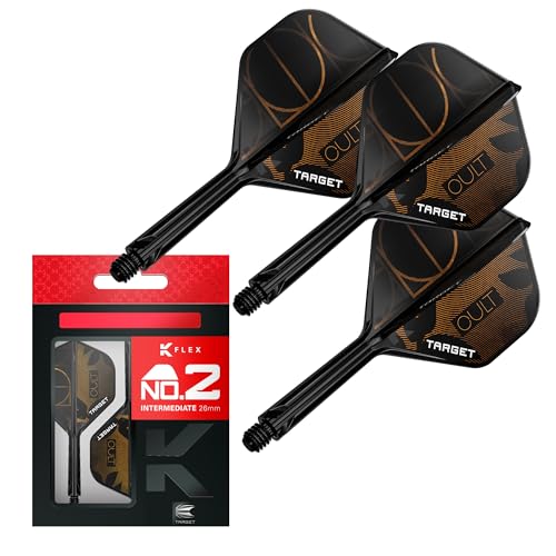 Target Darts K-Flex Cult Dart Flights & Shafts, No.2 (Intermediate, 26mm) | Pack of 3 Kflex Integrated Flight & Shaft System, All In One Moulded Stem | Professional Dart Accessories
