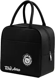 Bolsa Térmica Marmita Lancheira Escolar Fitness Academia Passeios Conserva Quente e Frio Compacta e Elegante (Preto)