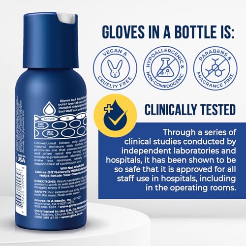 Gloves In A Bottle 6-Pack Shielding Lotion - Great for Dry Itchy Skin! Grease-less and Fragrance Free! (2oz-60ml)