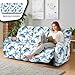 Hresuewn All-in-One 3-Seater Recliner Sofa Cover 8 Pcs, Complete Furniture Protection Suite, Stretch Material Conforms to Your Sofa's Shape,Blue Sea Turtle Starfish Coastal