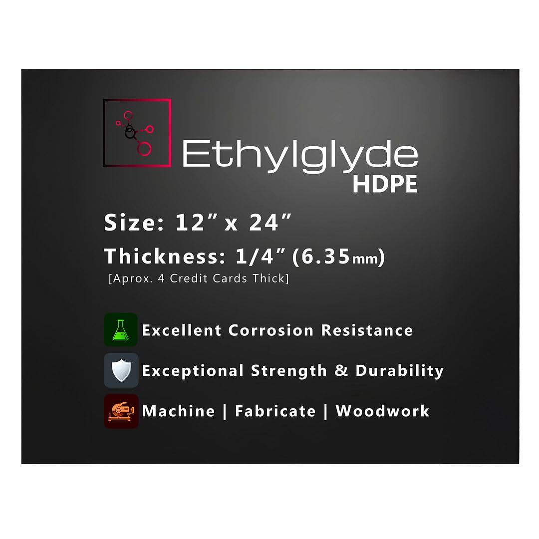 Black HDPE Sheet - 12" x 18" (1/8" Thick) -27