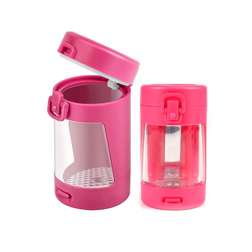 JOUGE Jars Light-Up LED Transparent Glass Air Tight Storage Jars with Magnifying Viewing Jar Portable Mini Lightweight for Easy Storage and Carrying (