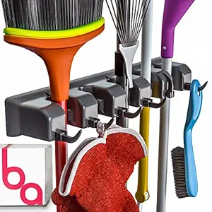 BROOM HOLDER, Garden Tool Organizer - Non-Slip Guarantee, Weatherproof! - Perfect Storage Solutions for Garage Organizer, Rake, Home, Mop, Utility, Closet and More! - 100% THRILLED CUSTOMER GUARANTEE