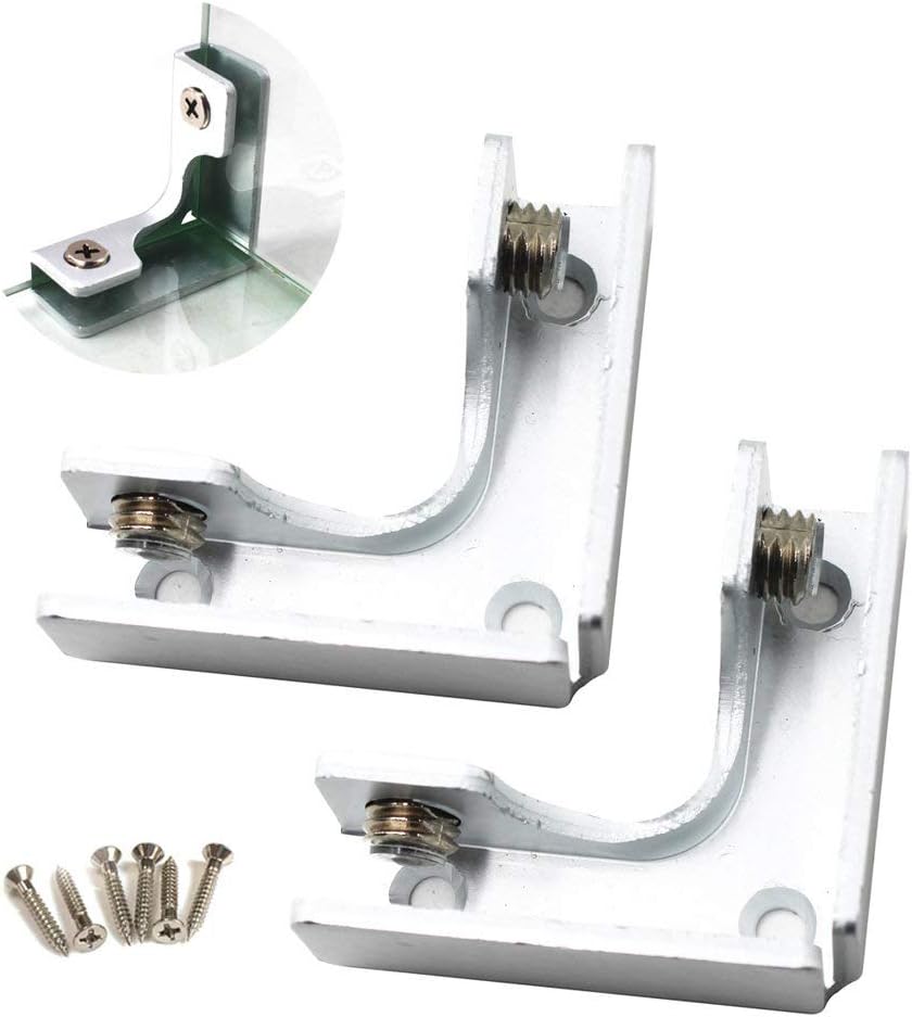 L Shape Glass Clamp Aluminium Alloy Glass Support Bracket Fit for 8-12mm Glass Thickness (Pack of 4), L Shape(big)