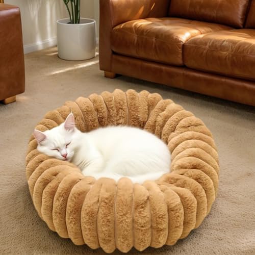 Canapé chaud lavable pour chats rond et isolant pour chambre et sol