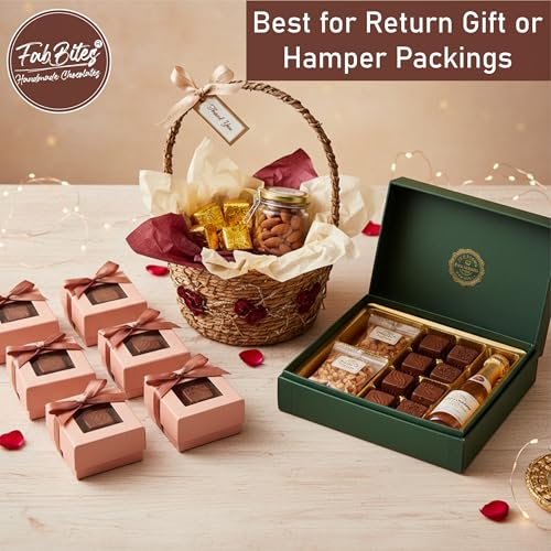 Image of Homemade Chocolate Gift Box-50 Almond Chocolates -400 gm Handmade Chocolate Gift Pack| Chocolate Distribution Box for Birthday in School in Bulk for Kids /Children (50 Pcs)