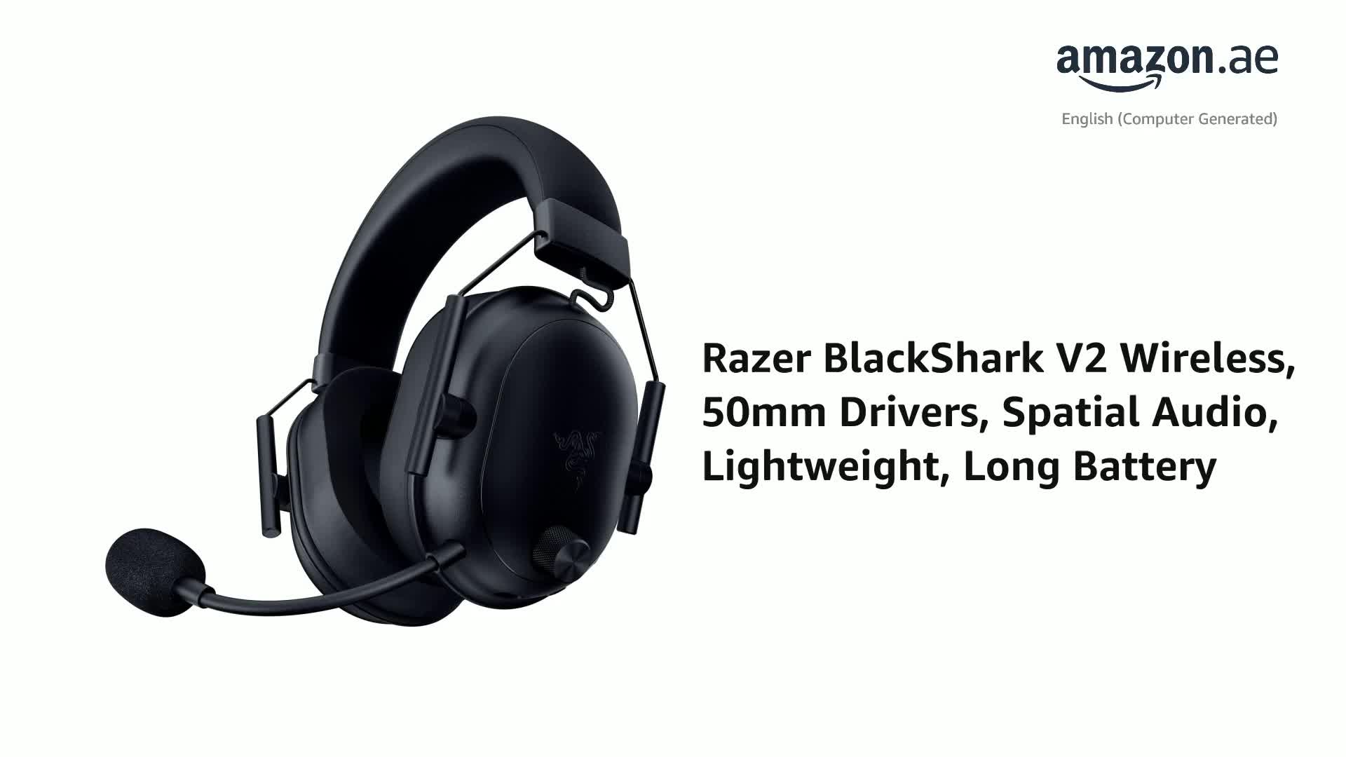 Razer BlackShark V2 HyperSpeed Wireless Gaming Headset, 280g