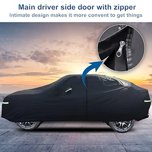 Image of Car Cover for Jeep Grand Cherokee 2011-2025 WK2 (Up to 193 inch L) | 210T Polyester Fabric Waterproof Windproof 6 Layer Full SUV Car Covers with Door Zipper and Storage Bag