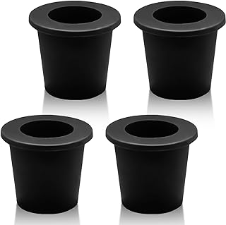 4Pcs Patio Table Umbrella Hole Ring Plug, Silicone Pool Umbrella Sleeve Stabilizer Cone Wedge, Umbrella Table Ring Hole Insert for 2-2.5 Inch Table Hole or 1.5 Inch Pool Umbrella Adapter (Black)