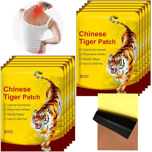 FENYW 80 Piezas Parches para Aliviar el Dolor, Parche para aliviar el dolor de tigre, Parches de tigre, Parche para Aliviar el Dolor de Rodilla para cuello, rodilla, espalda y hombros