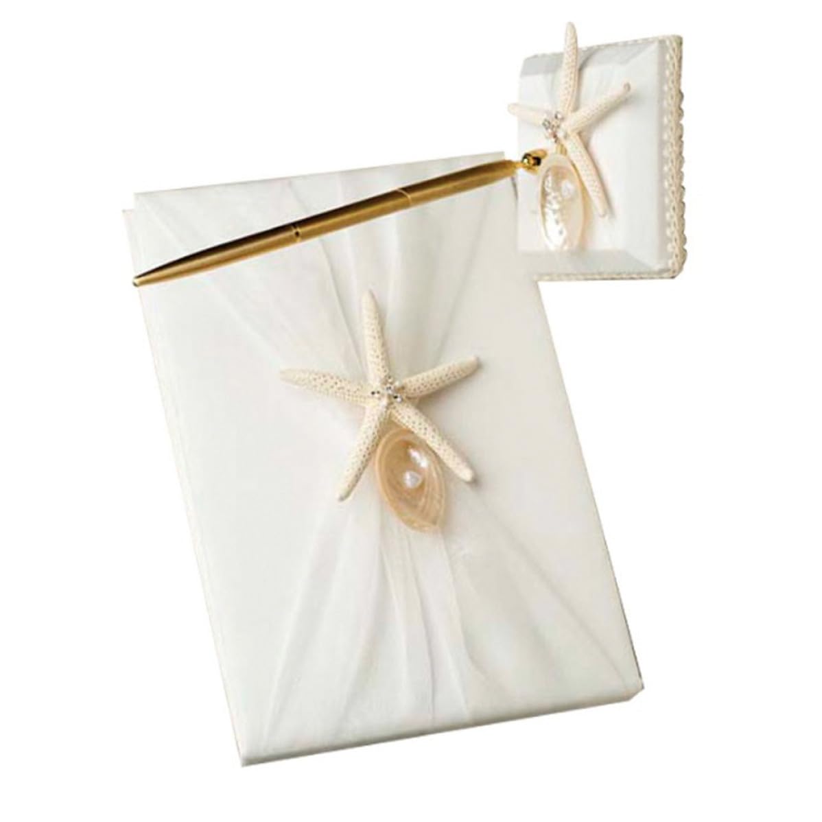 TOYANDONA Guest Book per Matrimonio in Stile Spiaggia con Copertina Bianco, per Registrazione Messaggi e Presenze a Feste di Nozze e Fidanzamento