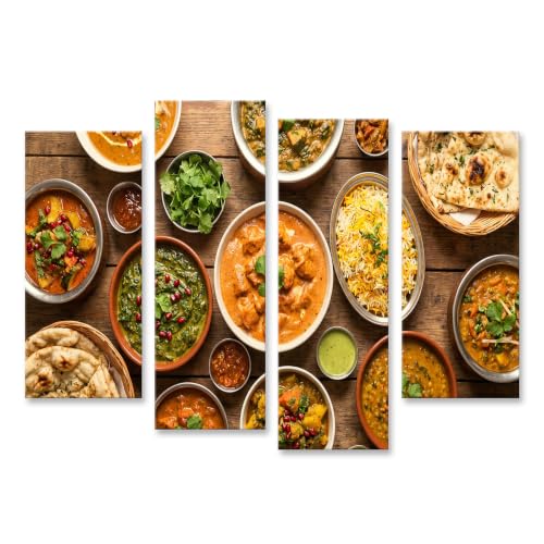 Tableau sur toile exotique pour decoration de cuisine et amateurs de gastronomie 4 pieces