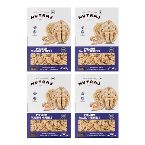 Image of Nutraj California Walnut Kernels Without Shell 800g (200g x 4) Pack | Akhrot Giri |Dry Fruits | Nuts | Grocery Items.