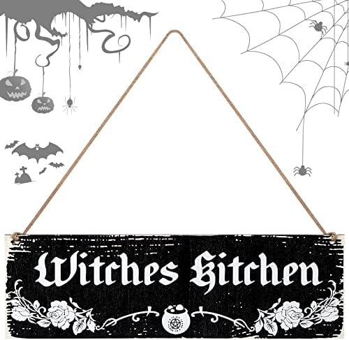 Bucherry Wood Witches Kitchen Sign Decor Halloween Gothic Decor, ...