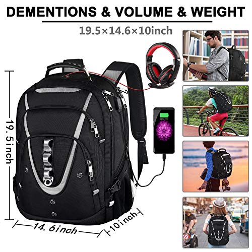 Mogplof 17 Inch Laptop Backpack, Large Travel Backpack For Women Men Airline Approved Water Resistant Casual Daypack With Usb Charging Port Tsa Friendly Fit College School Work Anti-Theft Back Pack #TOP6