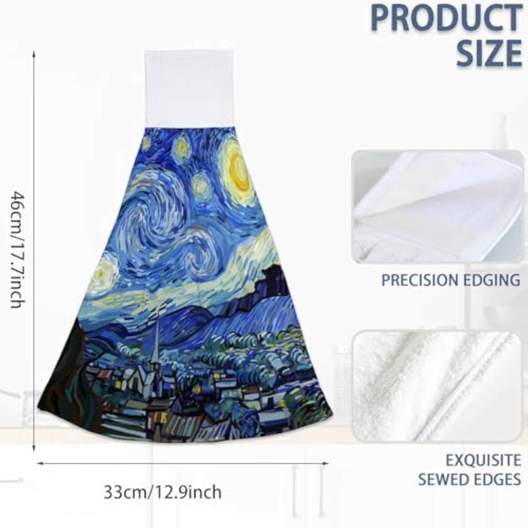 2PCS Van Gogh Starry Night Kitchen Hand Towels