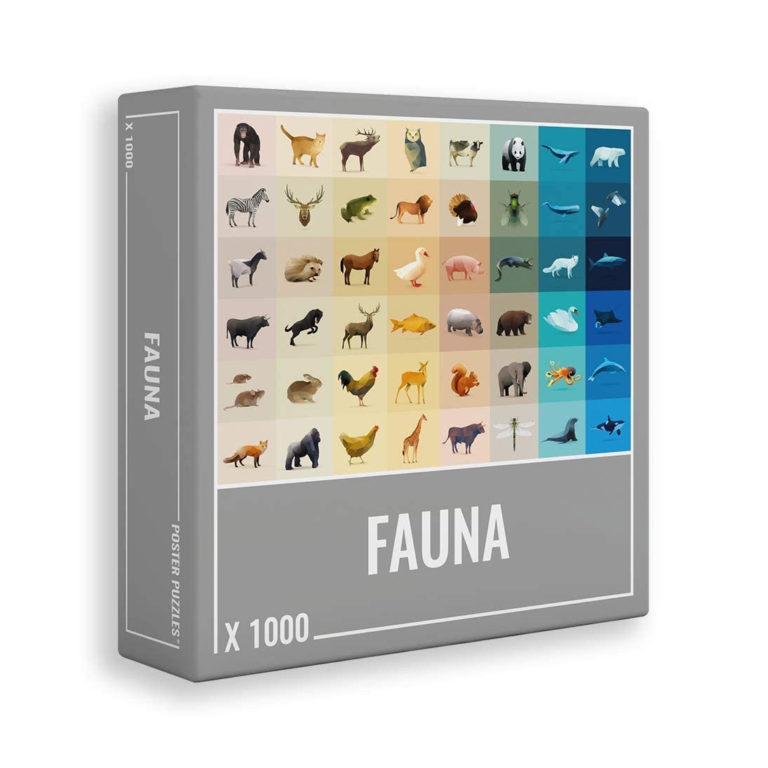 Fauna: Colourful, 1000-Piece Animal Puzzle for Adults Featuring Cool Polygon Animals and an Easy Colour Block Pattern. Made in Europe with FSC Paper