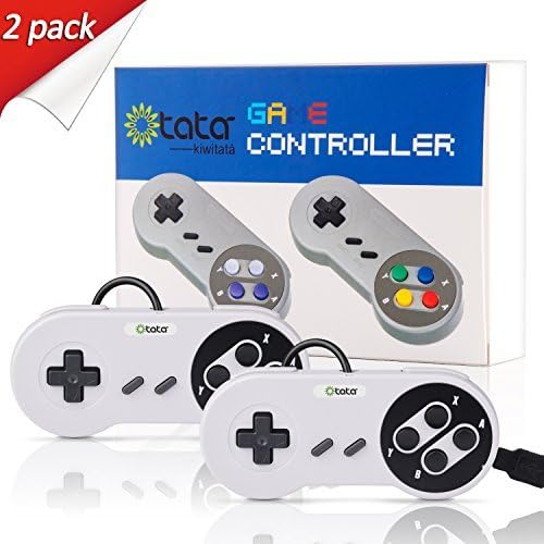 kiwitatá SNES USB Classic Controller Retro Game Gamepad PC/Mac/ Game Emulators/Arcade(2 Pack