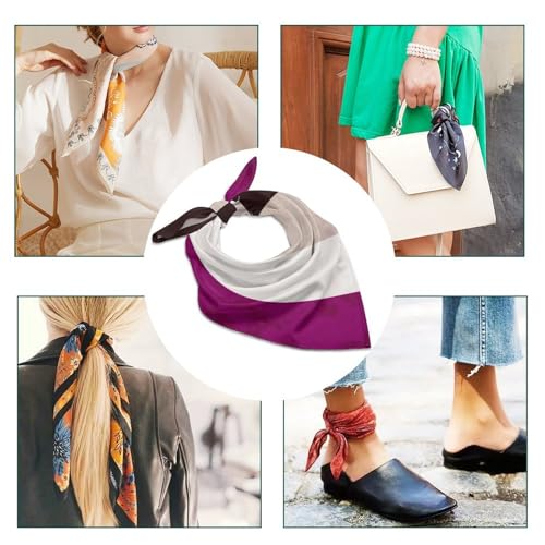 Silk Like Head Scarf for Women, Smooth and Breathable Kerchief Hair Scarves Neckerchief4