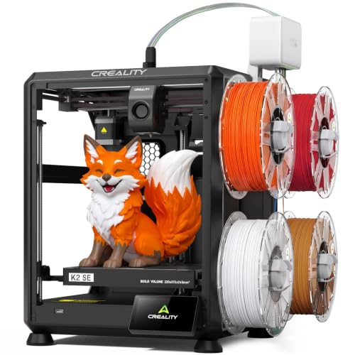 Image of Creality K2 SE 4C Multi-Color 3D Printer, Smart Auto Leveling, Fully Assembled, Solid Metal Build Frame, High Speed & High Precision, 220x215x245mm Build Volume