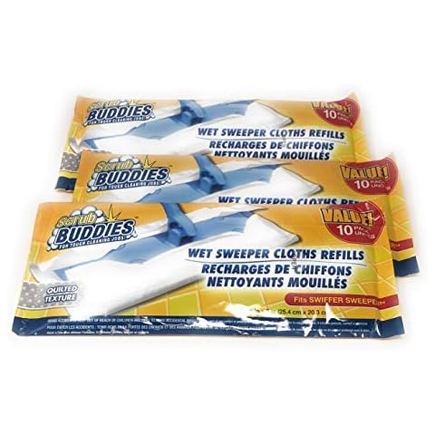 Scrub Buddies-Wet Sweeper Cloth Refills- Pack of 10 (3) Cover
