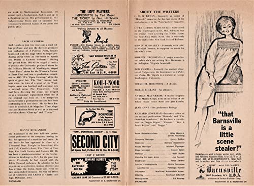 Daniel Ruslander"A POLITICAL PARTY" Arch Lustberg/Jean Anne/Bill Holter 1963 Off-Broadway Musical FLOP Program (Playbill)