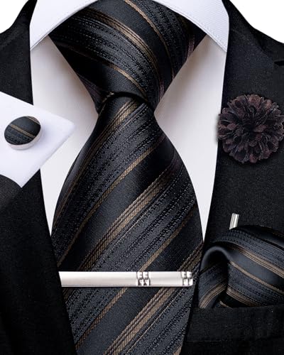 Image of DiBanGu Silk Zipper Ties for Men, Formal Pre-tied Necktie | Adjustable Tie,6PCS,Various Design Styles,Jacquard Woven,Skin-friendly,Practical Gift,Great for Wedding Party,Business Formal