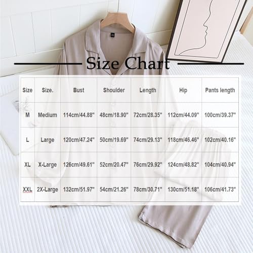 Men Lightweight Solid Color Comforable Pajamas Sets Long Sleeve Sleepwear Button-Down PJs Set Two-Pieces Loungewear3