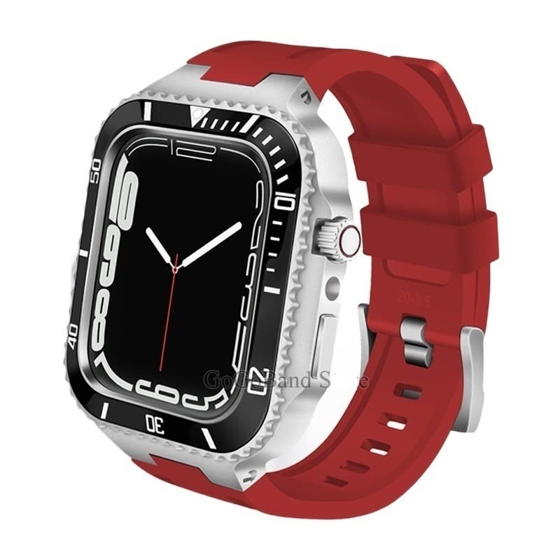 Kit de modification EZZON 45mm avec lunette en métal robuste pour Apple Watch 8