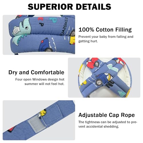 Image of Baby Head Protector Baby Helmet for Crawling Walking, No Bumps Safety Head Adjustable Protective Cap for Walking, Playing (Style 6)