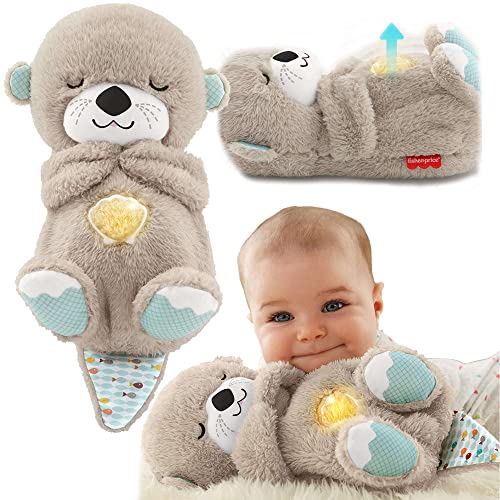 Fisher-Price Otter interaktives Schlafmaskottchen 0+, Stoff, Grau