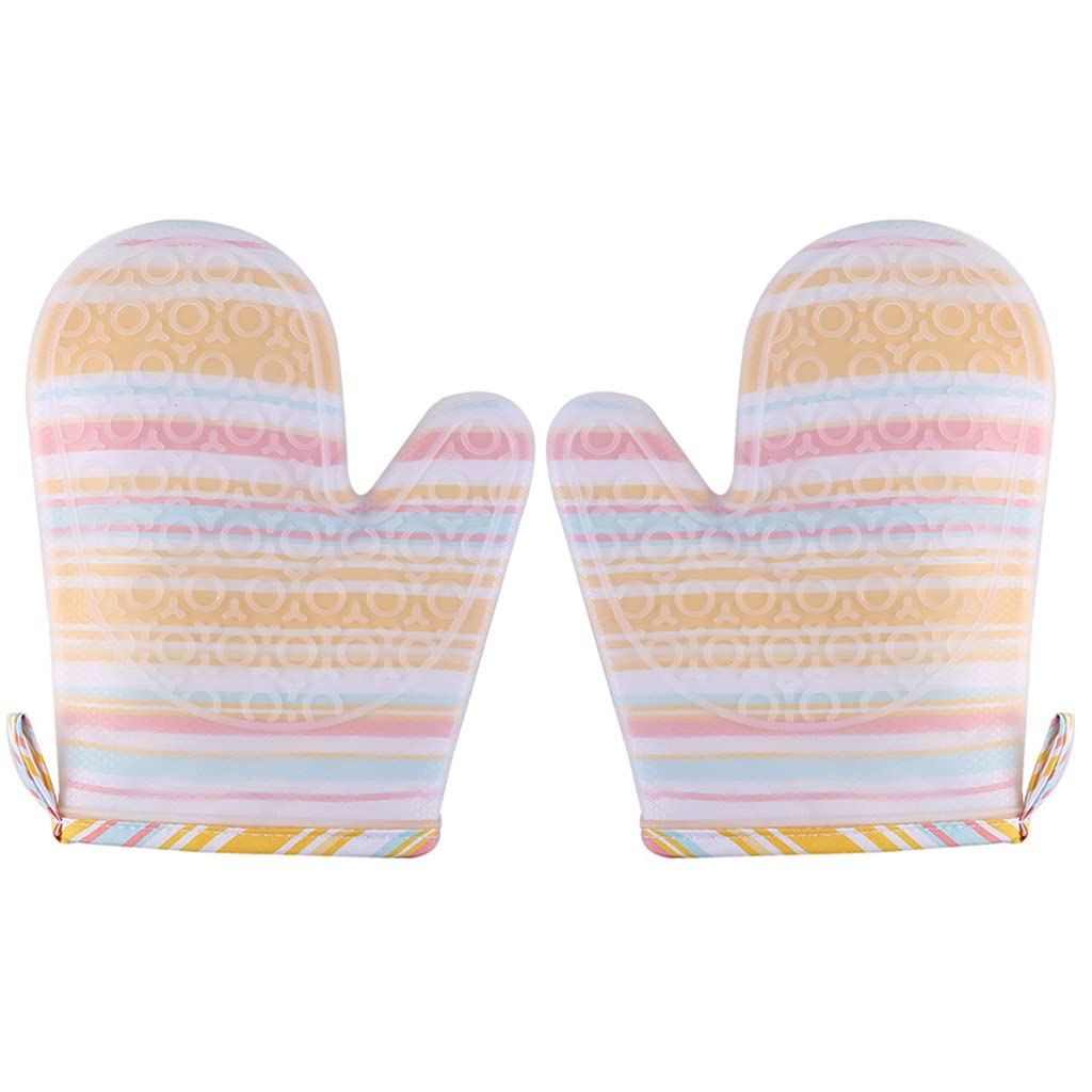Nucelit BBQ Oven Mitts for Cooking Kitchen Grilling Double-Layer Easy to Clean and Store for Grilling Cooking Kitchen Mittens