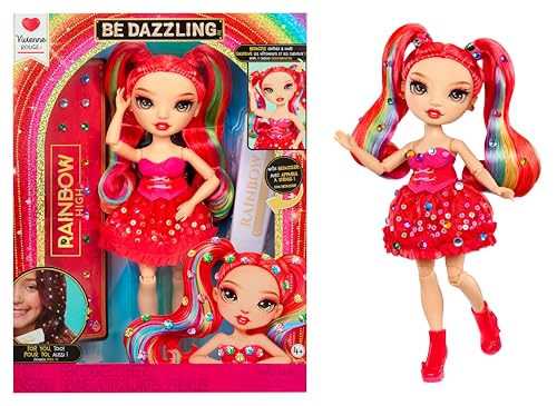 Rainbow High Be Dazzling – Vivienne Rouge – Rote 28 cm Modepuppe mit Verzierungswerkzeug, Funkelnden Schmucksteinen und Styling-Accessoires – Ansicht 1