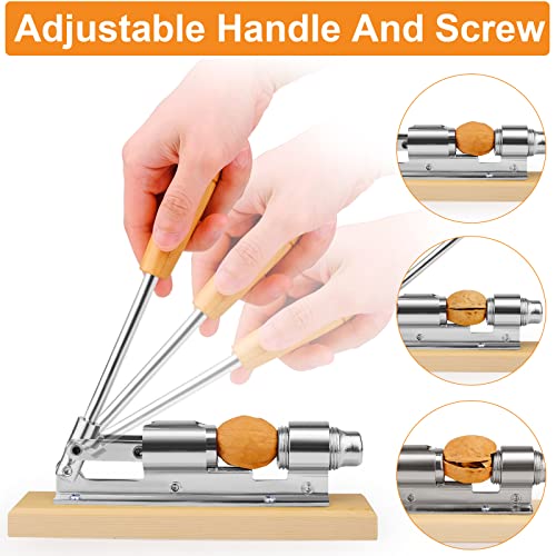 ChromLives Schiaccianoci Acciaio Inox Schiaccianoci Cracker di Noci Pinze di Noce con Manico a Base di Legno Strumento Aperto per Noci, Castagne, Noci Pecan, Nocciole, Mandorle, Noci del Brasile - immagine 4