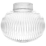 YANWE1 Round Glass Vase, Flower Vases for Bouquet, Ribbed Glass Vases for Flowers, Small Clear Vase for Living Room, Office, Coffee Table, Shelf, Wedding, 6 Inches