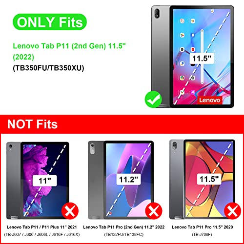 Fintie Case for 11.5 Inch Lenovo Tab P11 (2nd Gen) Tablet TB350FU/TB350XU 2022 (Not for 11.2 Inch Lenovo Tab P11 Pro) - Image 2