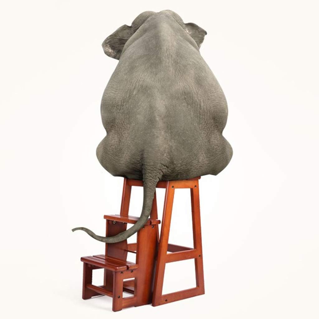 Wooden Step Stool,Brwon Folding Step Stool Portable Solid Wood Flower Shelf Multi-Functional 3-Step Ladder Stool Staircase Chairs for Kitchen Bathroom Office Max. 120kg