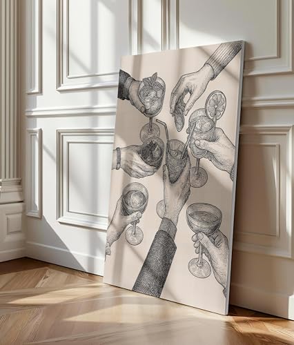 Décoration murale vintage pour bar : toile Cheers rétro 80x110cm - 2