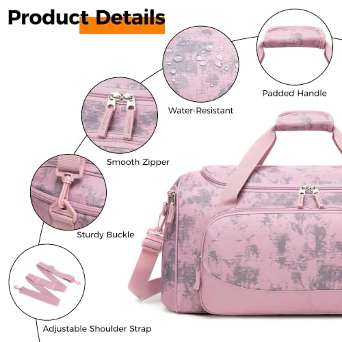 Image of Uarition Gym Bag for Men & Women - 50L Duffle Bag for Travel, Pink Tie-Dye