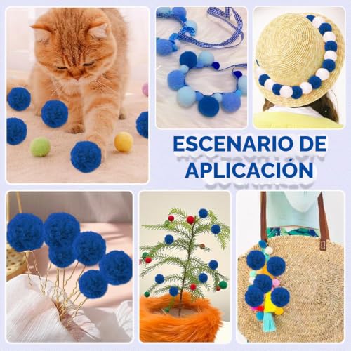 Miniatura 7 de Toaob 30 Piezas Pompones Grandes De Azul De 5 Cm Bolas De Fieltro Pompones Para Decoraciones Manualidades Creativas Y Decoraciones Bricolaje