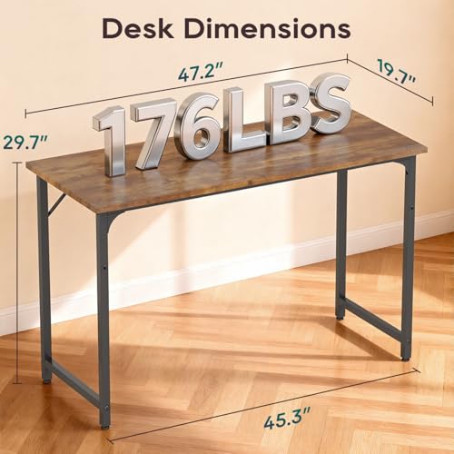 Image of BestOffice Computer Desk,Home Office Desk, Modern Simple Style for Home Office Study Writing (Vintage, 47 Inch)