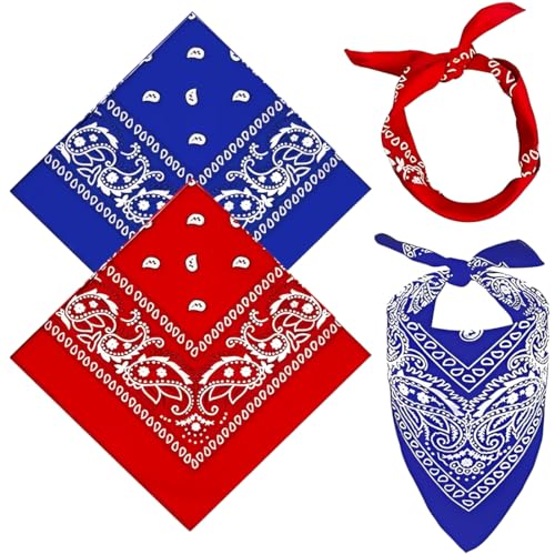 2-Pack Paisley Bandana Scarves for Women & Men, 53x53 cm Lightweight Cotton Head Wrap, Versatile Neckkerchief for Outdoor, Fashion, or Hair Accessory