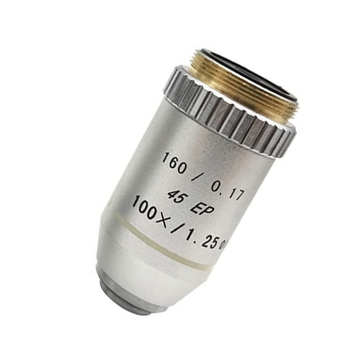 Lente de Objetivo acromático semiplano 4X/10X/40X/100X Distancia conjugada de 195 mm for microscopio biológico 160/0,17 45EP (Size : 4X 10X 40X 100X)