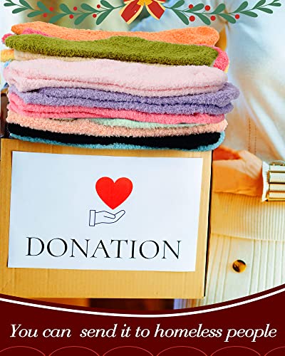 Image of Taiyin 80 Pairs Bulk Fuzzy Socks for Women Fluffy Slipper Warm Winter Socks Soft Thermal Cozy Indoor Outdoor Christmas Gifts