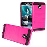 Z-GEN - Compatible with Samsung Galaxy J7 (2018, Crown, Aura, Top, V) - Brushed Style Hybrid Phone Case - CS3 Hot Pink
